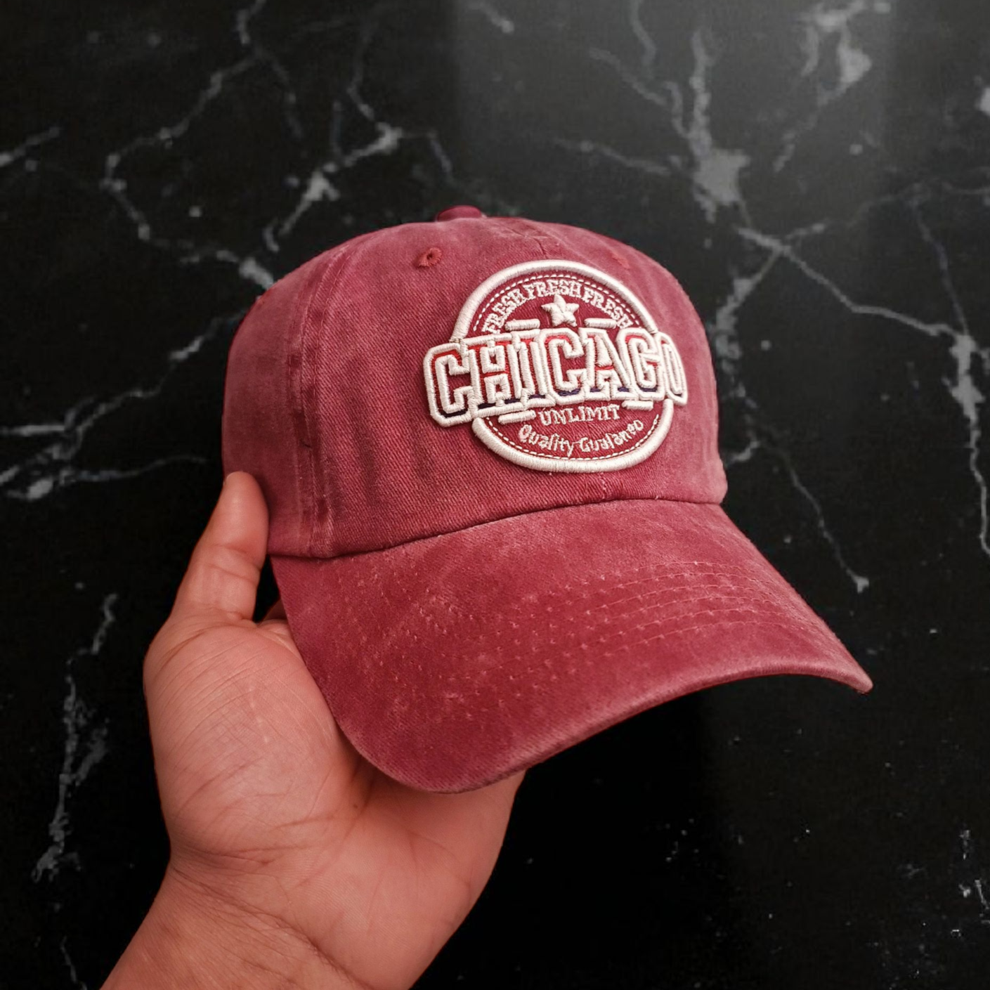 Cap/Jockey Chicago Red Coral